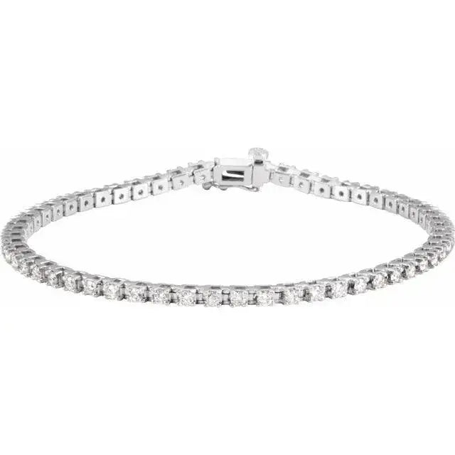 Elegant 2.25CT tennis bracelet in solid white gold, featuring ethically sourced stones. A timeless handcrafted luxury jewelry piece for special occasions.