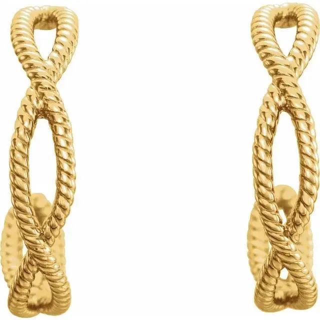 Elegant gold earrings with twist rope design