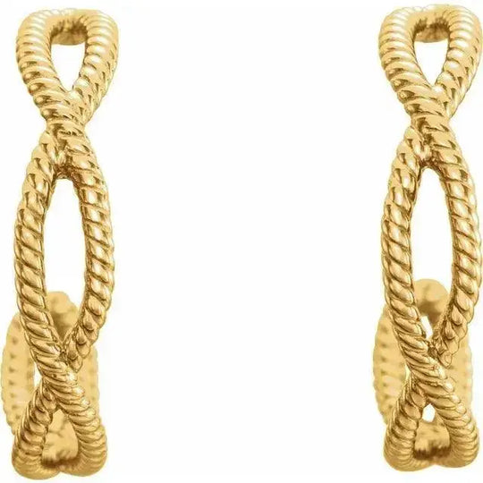 Elegant gold earrings with twist rope design