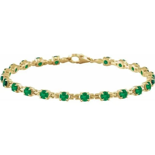 Luxury emerald bracelet handcrafted in 14K gold