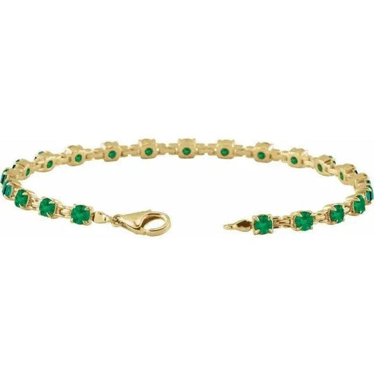 Adjustable emerald bracelet with natural gemstones