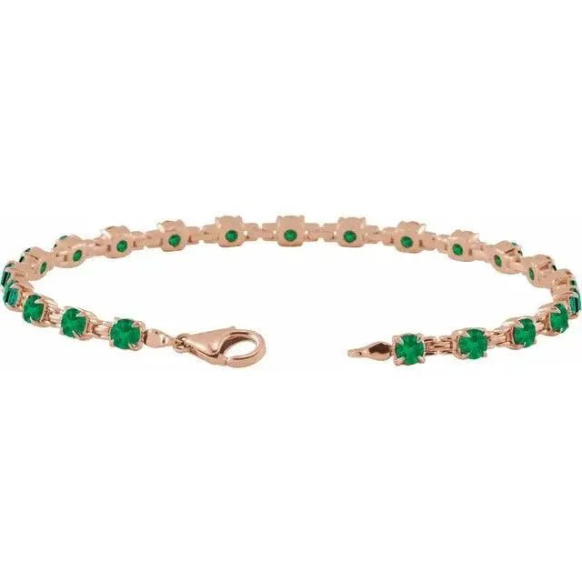 Mother’s Day emerald bracelet gift in 14K gold