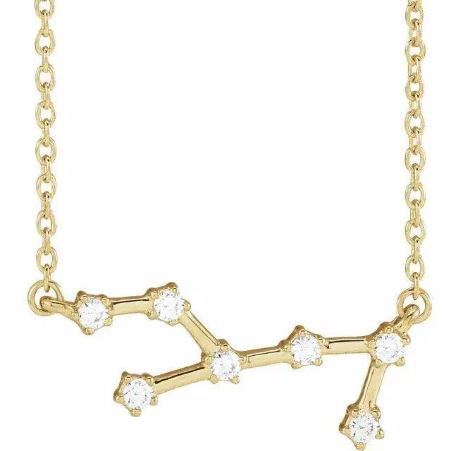 Virgo constellation necklace handcrafted 14K gold