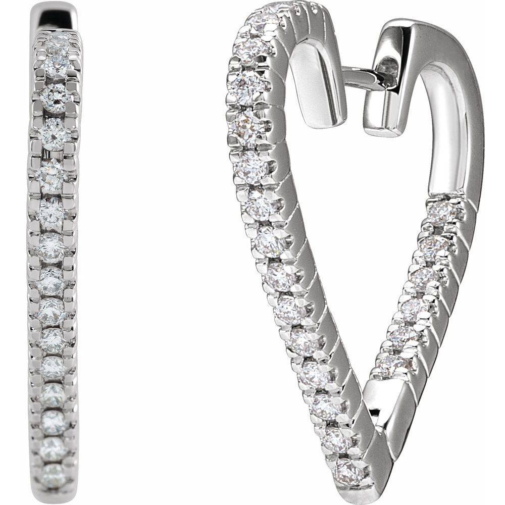Contemporary gold heart hoops by Dimitrios Creations