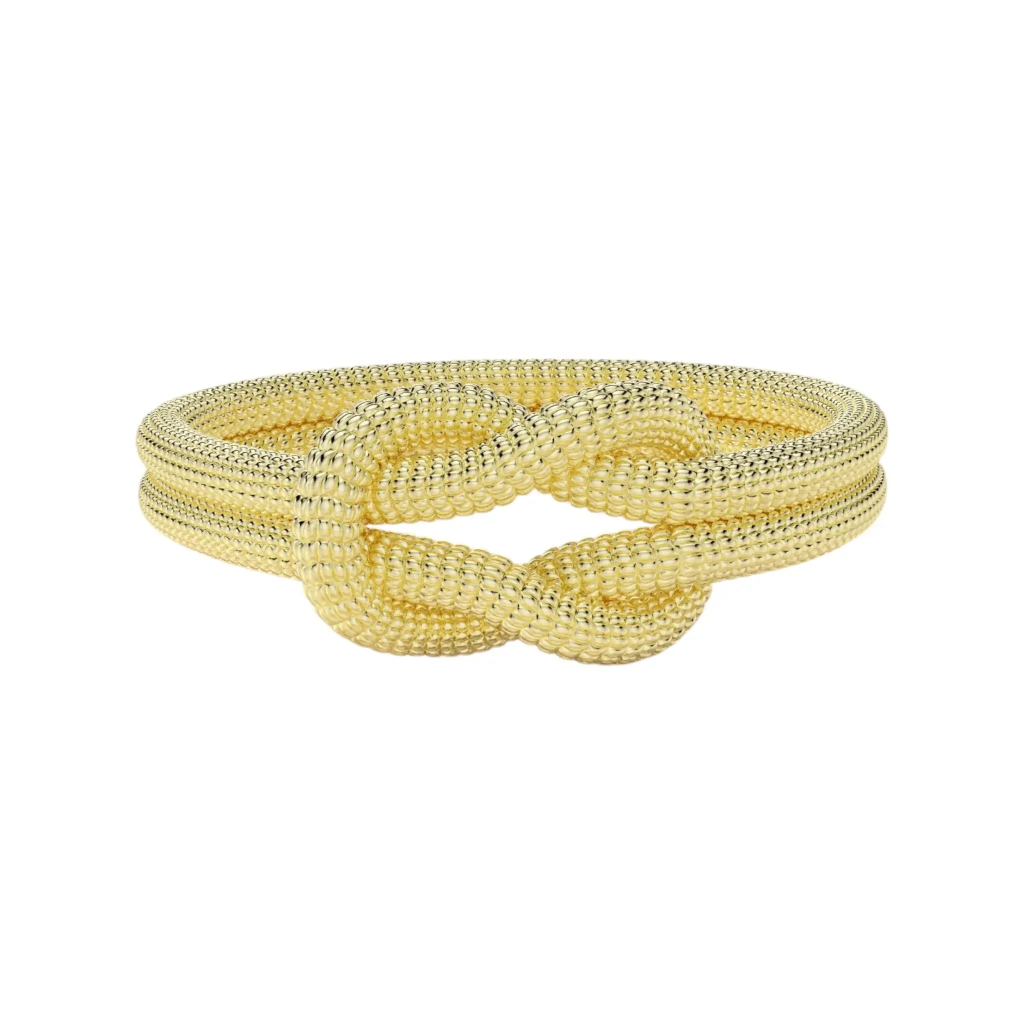 14K yellow gold unity knot rope ring handcrafted by Dimitrios Creations